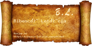 Bibescó Letícia névjegykártya